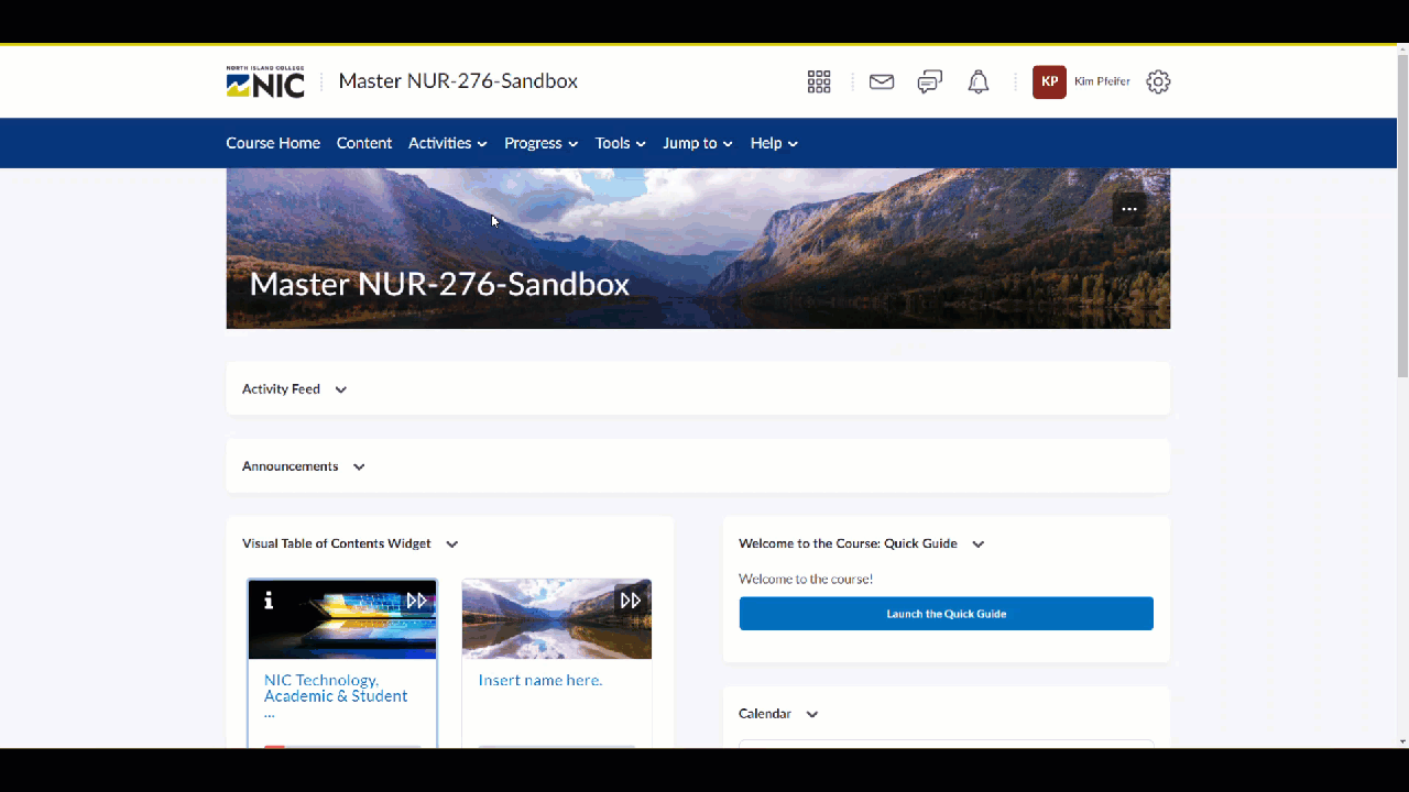 Course Builder Navigation
